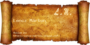 Lencz Márton névjegykártya