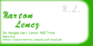 marton lencz business card